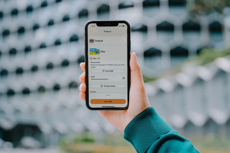 eSIM kjøpes i en app før avreise